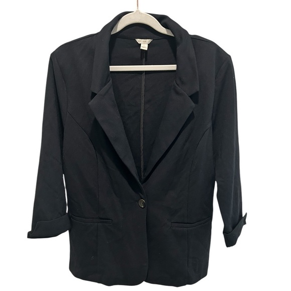 Est 1946 Jacket Womens Large Blazer Stretch Single Breasted 1 Button Black - Picture 4 of 4